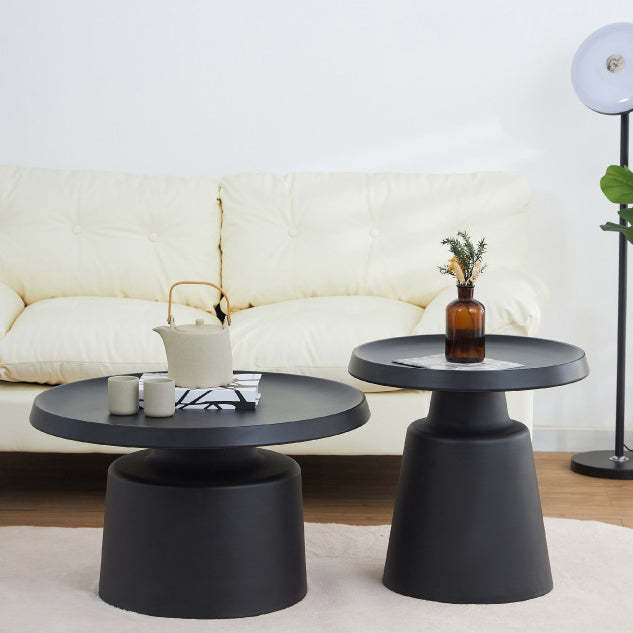 Minimalist Stainless Steel 1-Tier End Table — Black