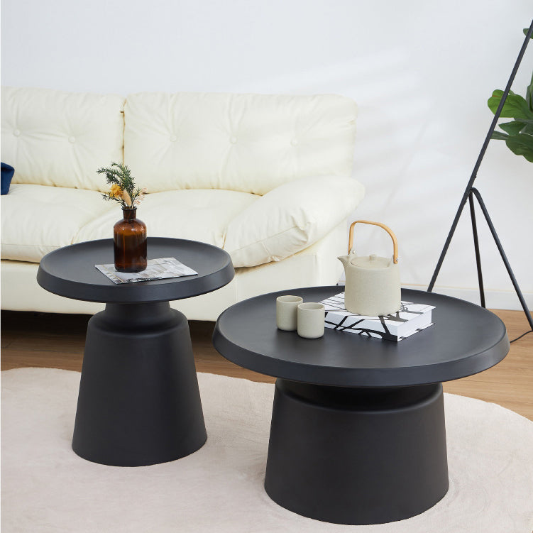 Minimalist Stainless Steel 1-Tier End Table — White