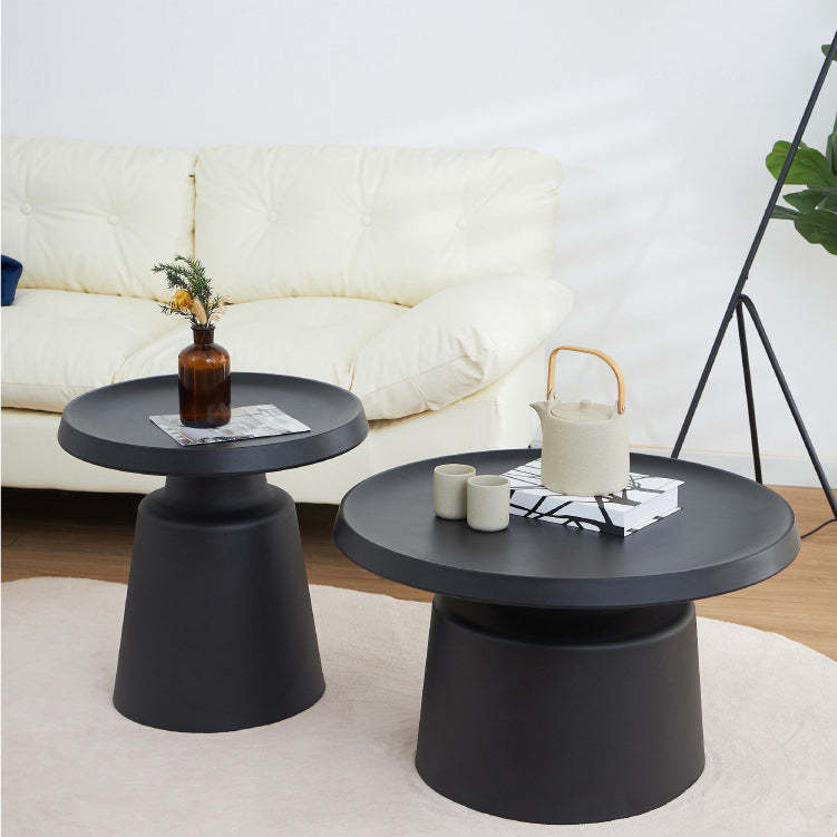 Minimalist Stainless Steel 1-Tier End Table — White