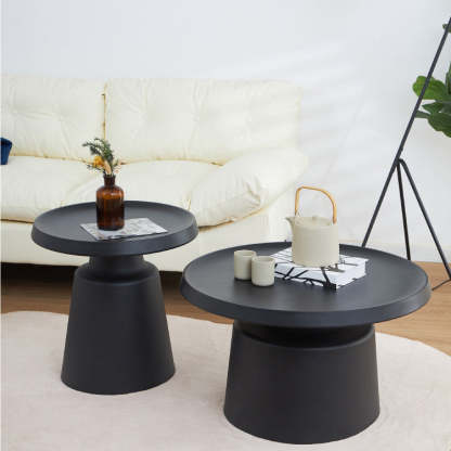 Minimalist Stainless Steel 1-Tier End Table — White