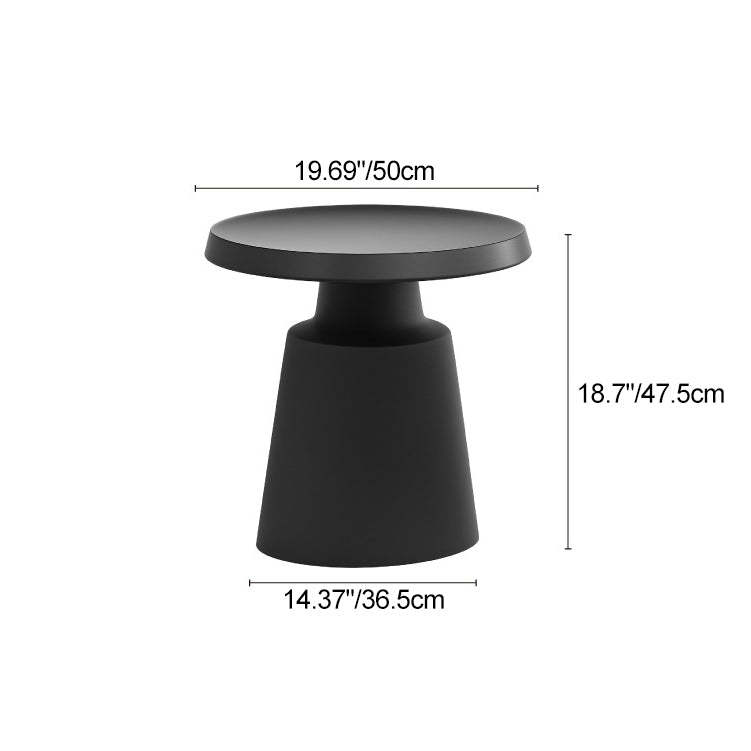 Minimalist Stainless Steel 1-Tier End Table — White