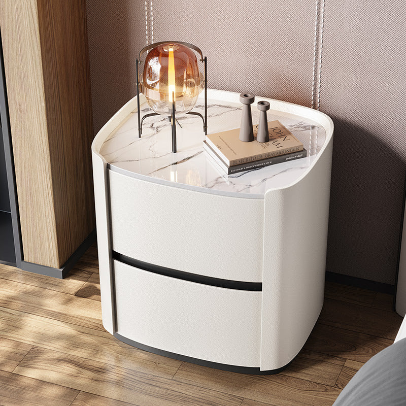 Minimalist Sintered Stone 2-Drawer Nightstand