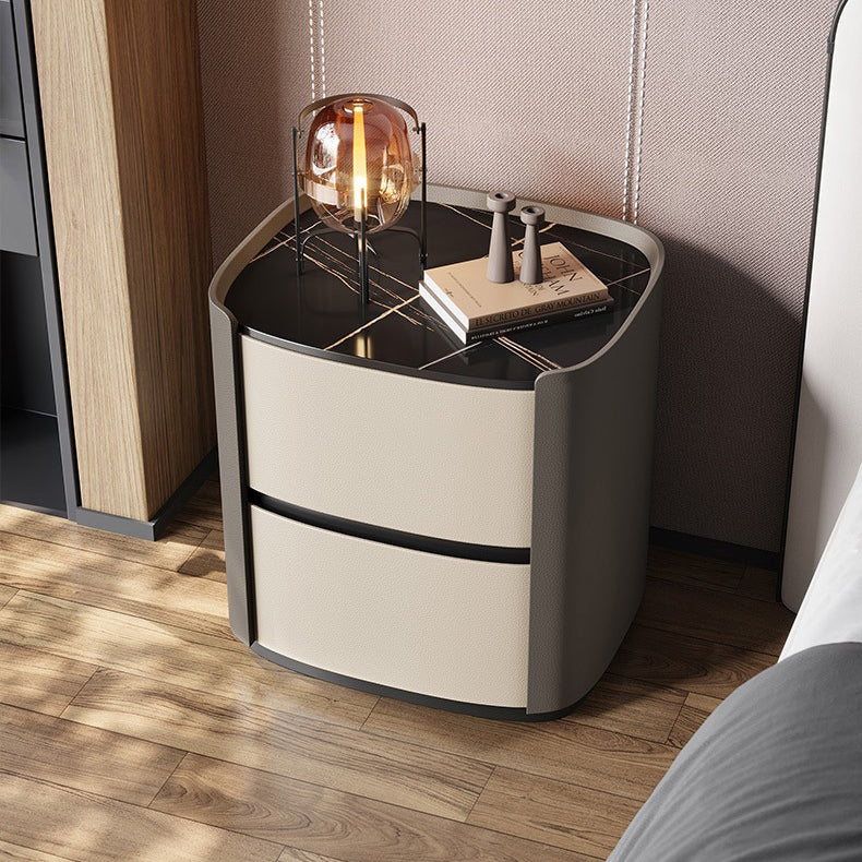 Minimalist Sintered Stone 2-Drawer Nightstand