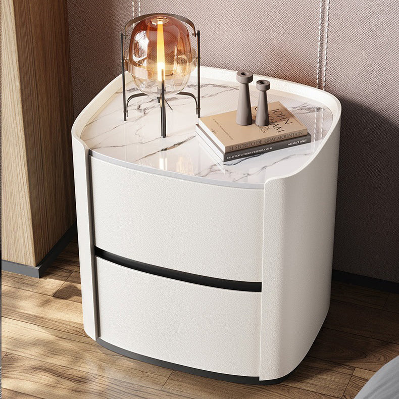Minimalist Sintered Stone 2-Drawer Nightstand