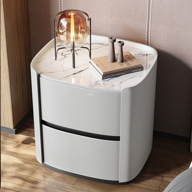 Minimalist Sintered Stone 2-Drawer Nightstand