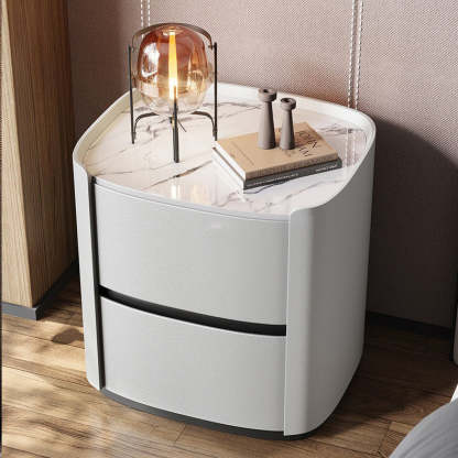 Minimalist Sintered Stone 2-Drawer Nightstand