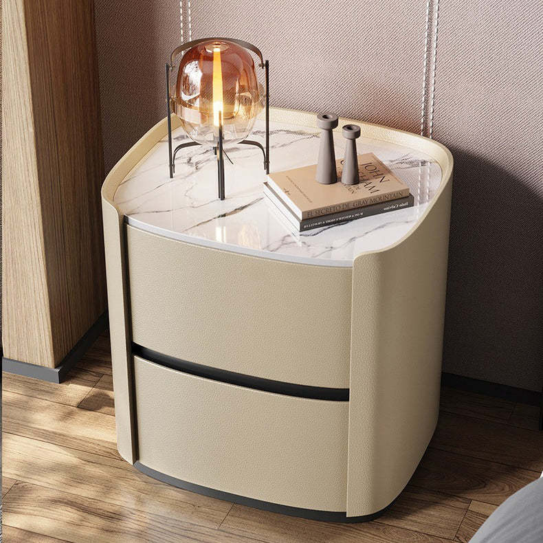 Minimalist Sintered Stone 2-Drawer Nightstand