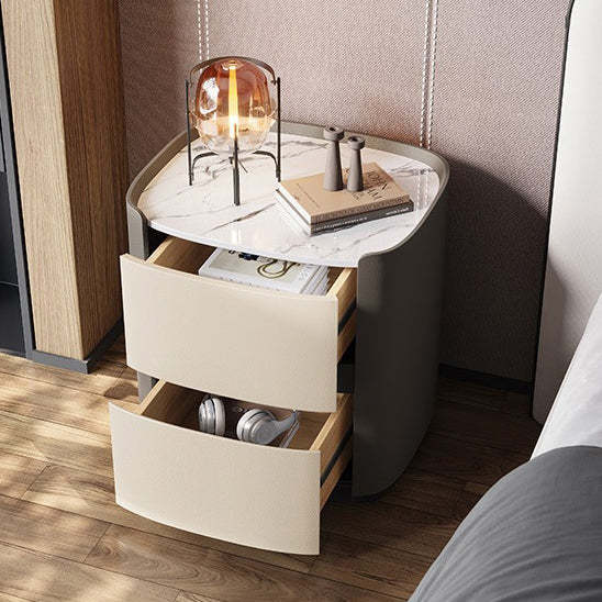 Minimalist Sintered Stone 2-Drawer Nightstand