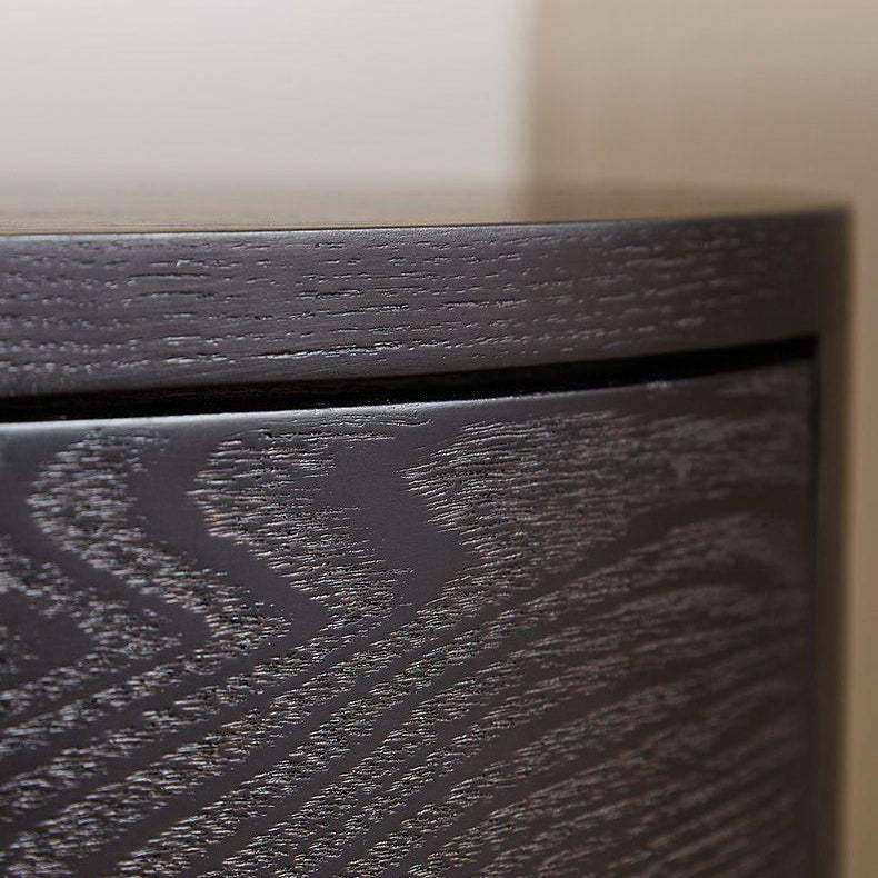 Minimalist Solid Wood Round 2-Drawer Nightstand
