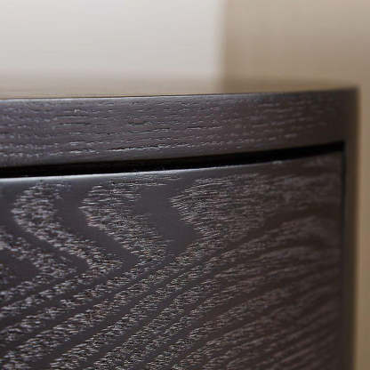 Minimalist Solid Wood Round 2-Drawer Nightstand