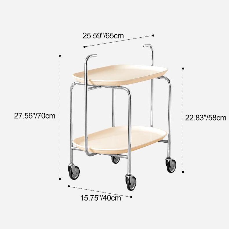 Scandinavian Carbon Steel Oval 2-Tier End Table
