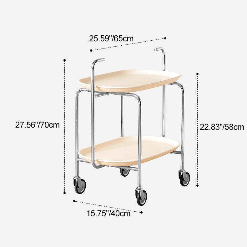 Scandinavian Carbon Steel Oval 2-Tier End Table