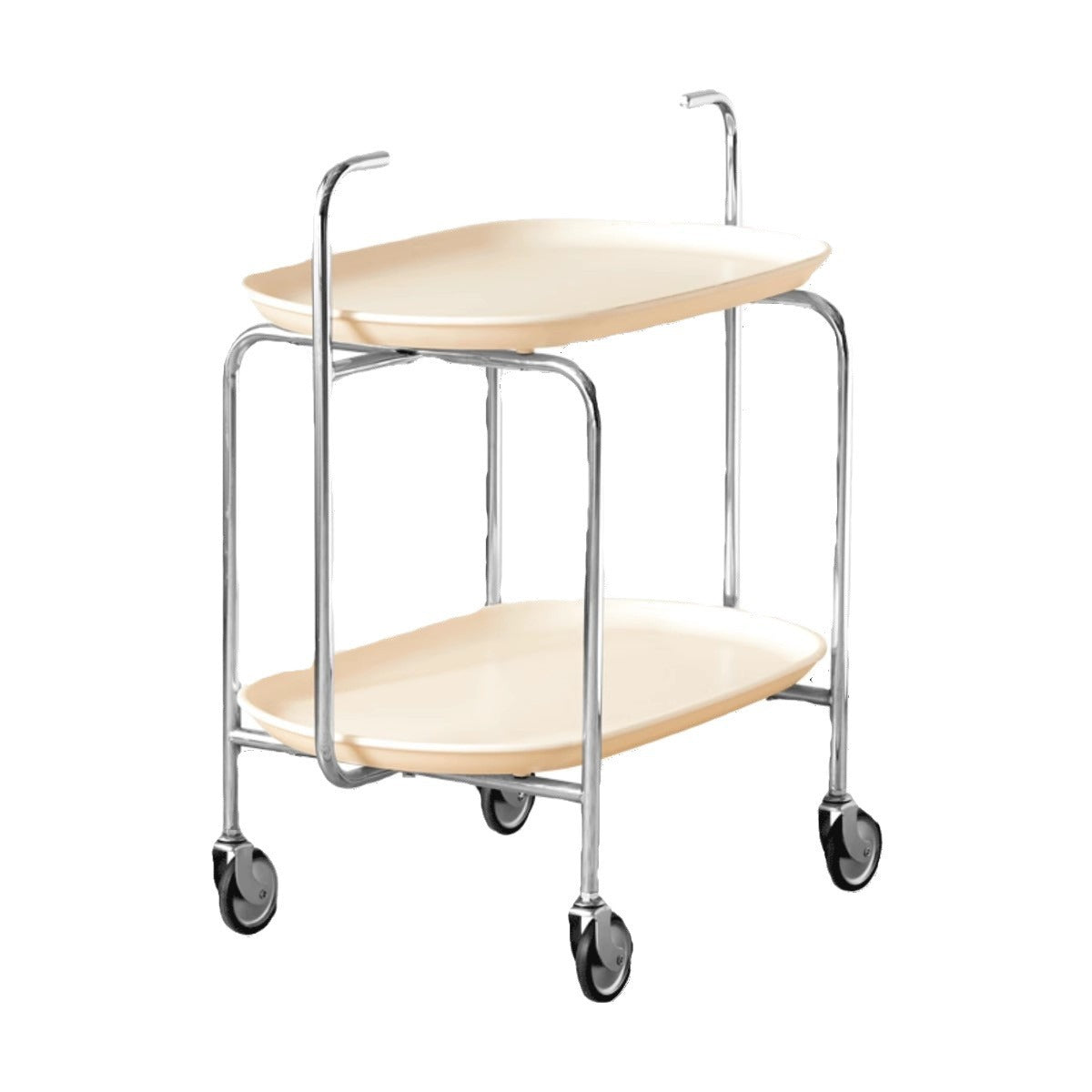Scandinavian Carbon Steel Oval 2-Tier End Table
