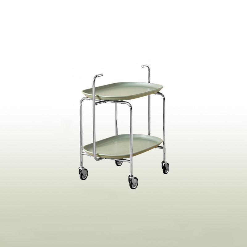 Scandinavian Carbon Steel Oval 2-Tier End Table