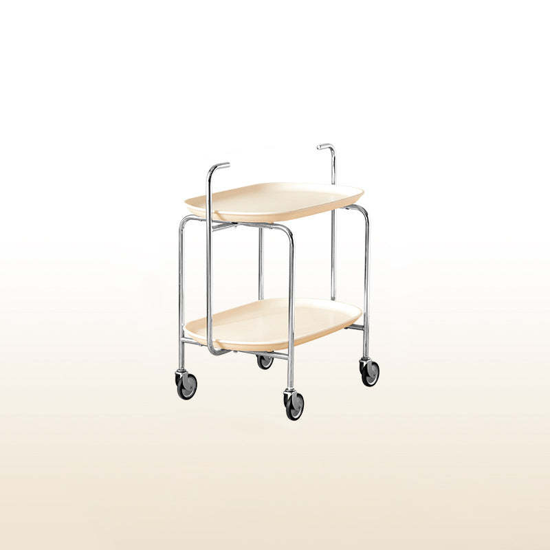 Scandinavian Carbon Steel Oval 2-Tier End Table