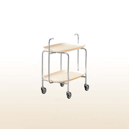 Scandinavian Carbon Steel Oval 2-Tier End Table