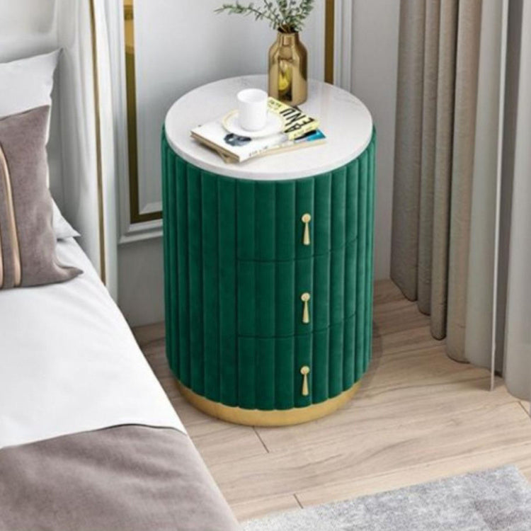 Lighom minimalist round pleated natural nightstands