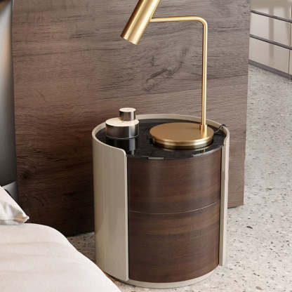 Minimalist Tempered Glass 2-Drawer Nightstand