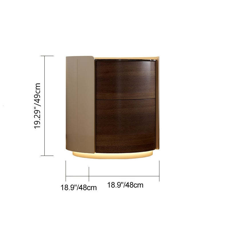 Minimalist Tempered Glass 2-Drawer Nightstand