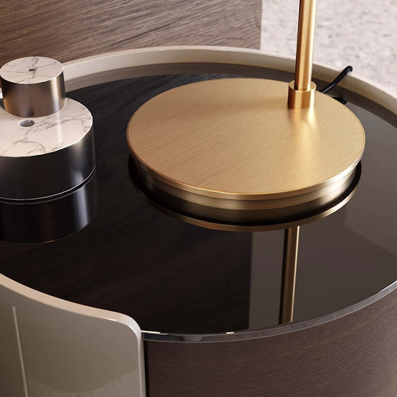 Minimalist Tempered Glass 2-Drawer Nightstand