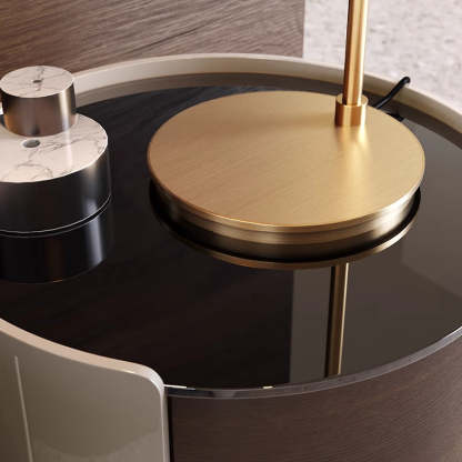 Minimalist Tempered Glass 2-Drawer Nightstand