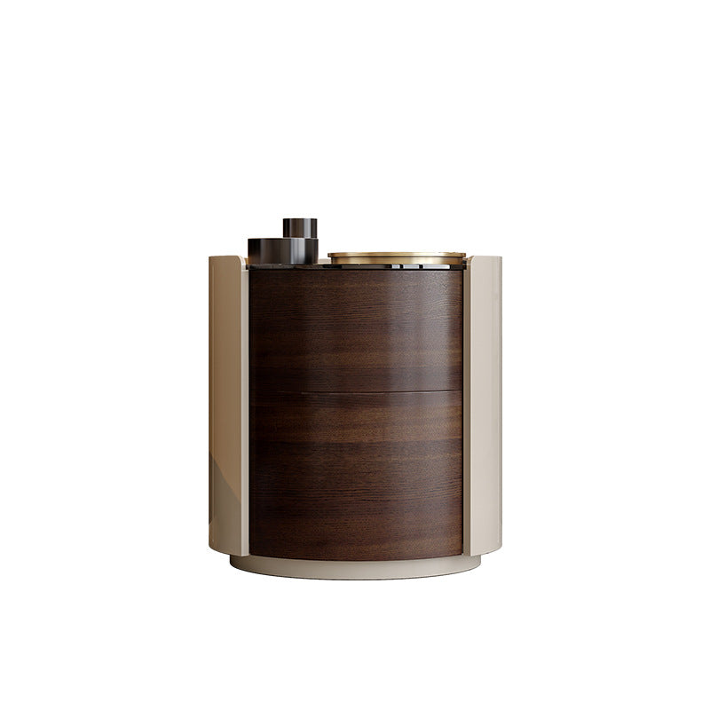 Minimalist Tempered Glass 2-Drawer Nightstand