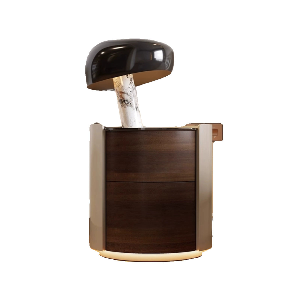 Minimalist Tempered Glass 2-Drawer Nightstand