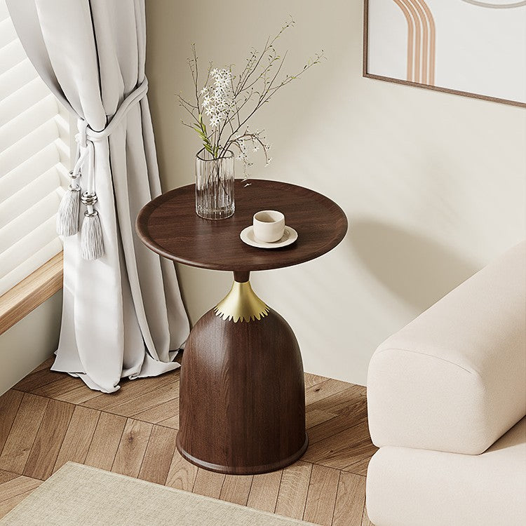 Contemporary Carbon Steel Flat Round 1-Tier End Table