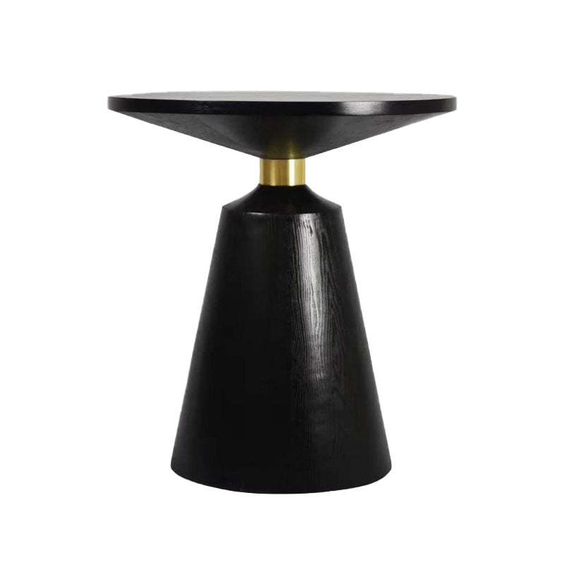 Scandinavian Solid Wood Stainless Steel Round Cone End Table