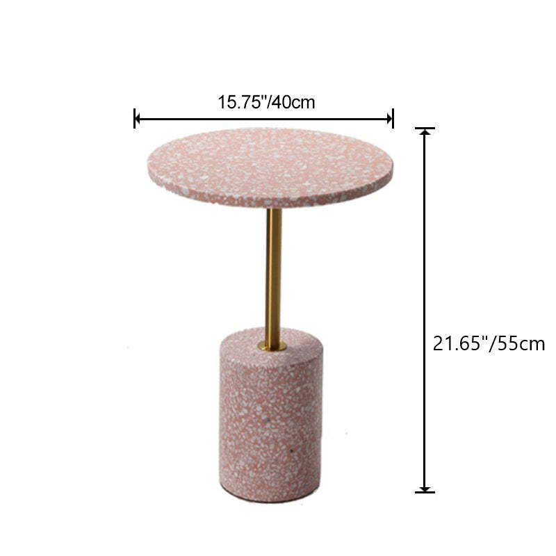 Modern Marble Metal Round End Table