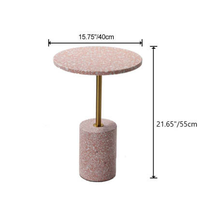 Modern Marble Metal Round End Table