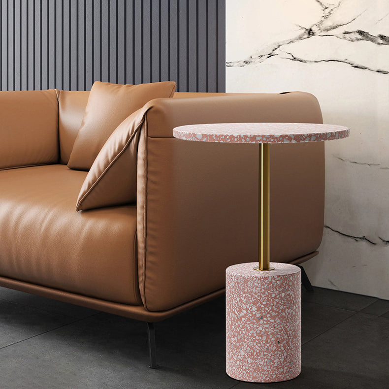 Modern Marble Metal Round End Table