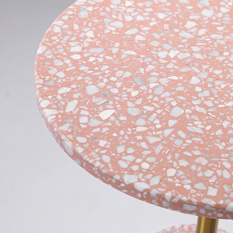 Modern Marble Metal Round End Table