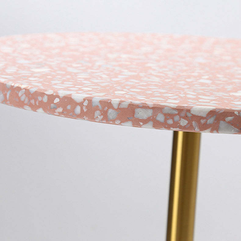 Modern Marble Metal Round End Table