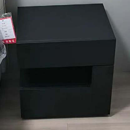 Contemporary Wood Geometric 2-Drawer Nightstand