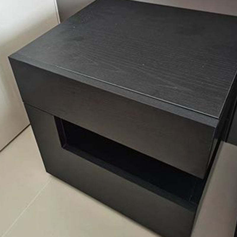 Contemporary Wood Geometric 2-Drawer Nightstand