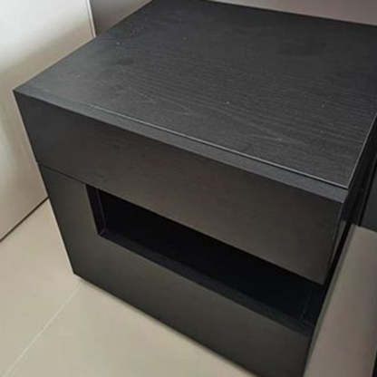 Contemporary Wood Geometric 2-Drawer Nightstand