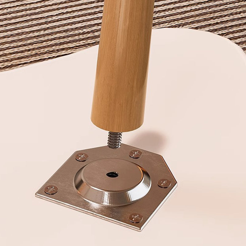 Contemporary Wood Metal Flower Round End Table
