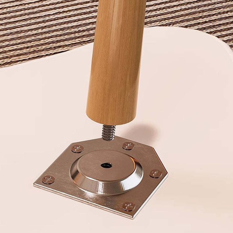 Contemporary Wood Metal Flower Round End Table