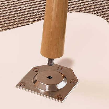 Contemporary Wood Metal Flower Round End Table