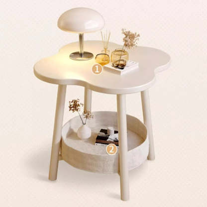 Minimalist Iron Flower 2-Tier End Table