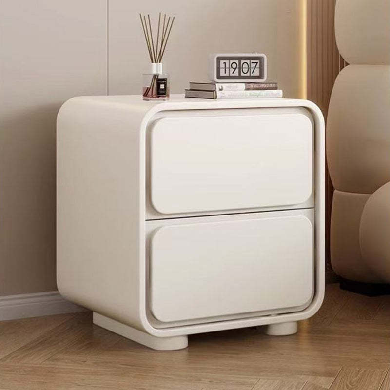 Lighom minimalist faux pine leather nightstands — 15.75" L x 15.75" W x 18.9" H / Beige