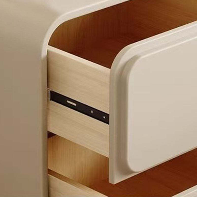Minimalist Pine Faux Leather 2-Drawer Nightstand — Dark Gray