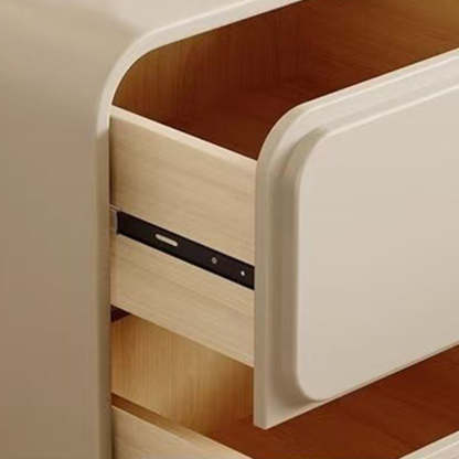Minimalist Pine Faux Leather 2-Drawer Nightstand — Dark Gray