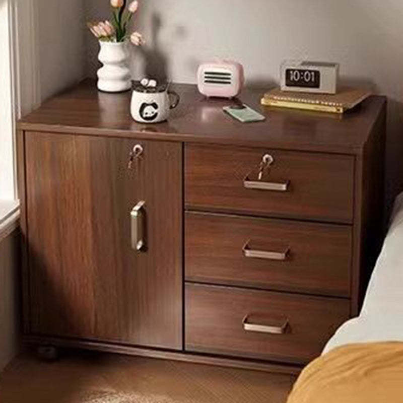 Minimalist Sintered Stone Wood 3-Drawer Side Table
