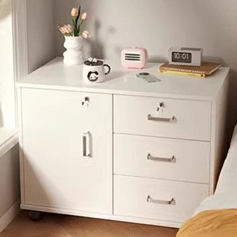 Minimalist Sintered Stone Wood 3-Drawer Side Table