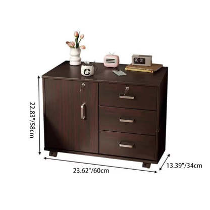 Minimalist Sintered Stone Wood 3-Drawer Side Table