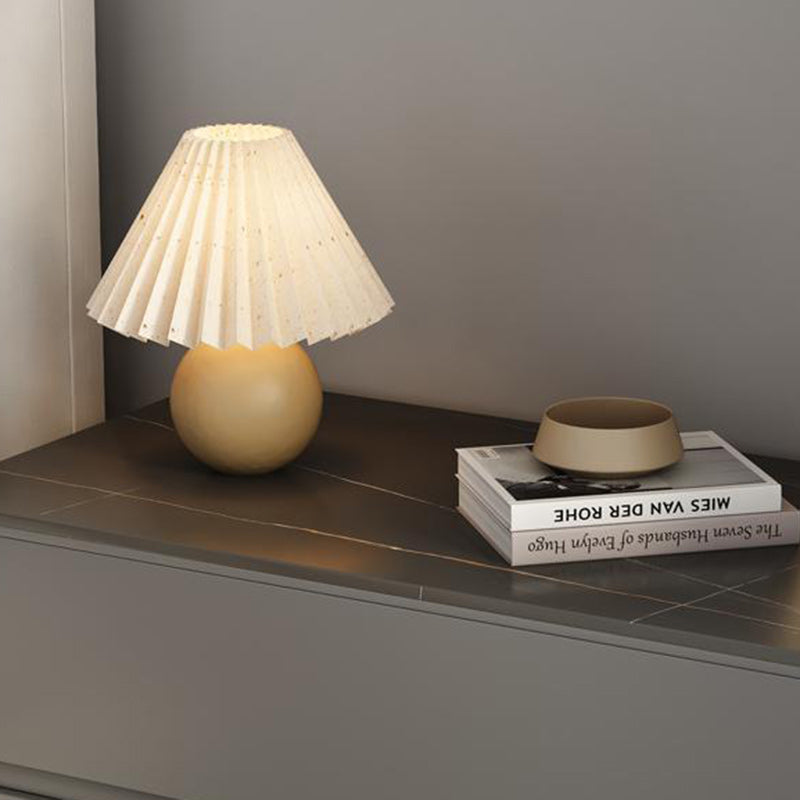 Minimalist Sintered Stone Leather Wood Nightstand — Orange