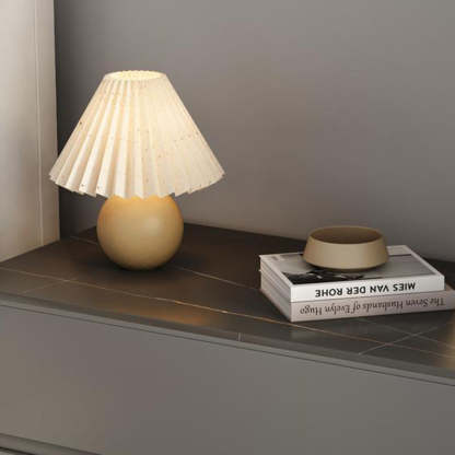 Minimalist Sintered Stone Leather Wood Nightstand — Orange