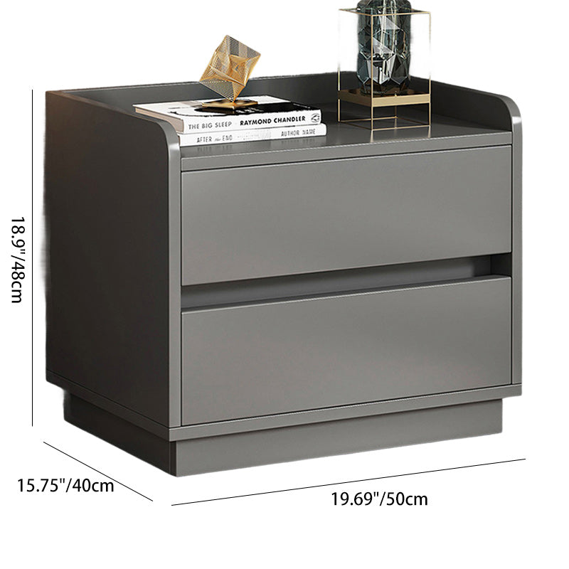 Minimalist Cylindrical 2-Drawer Nightstand — B / Gray